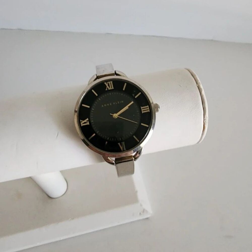 Anne Klein Silver Tone Small Bangle Bracelet Watch